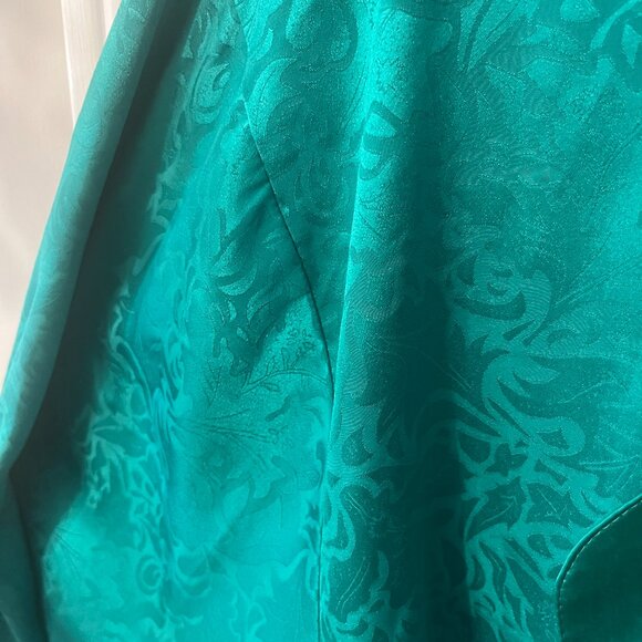 Sold on ET Victoria Secret Vintage Gold Label Emerald Green Sateen Robe - Picture 5 of 12